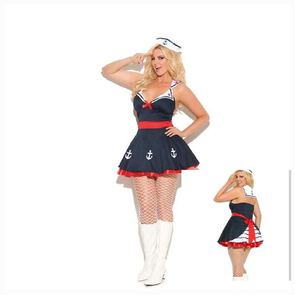 Sexy Sailor Navy Halloween Costume Cosplay Plus Size 2x‎ Party Event Burlesque - Picture 1 of 5